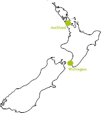 Landkarte Praktikum Neuseeland